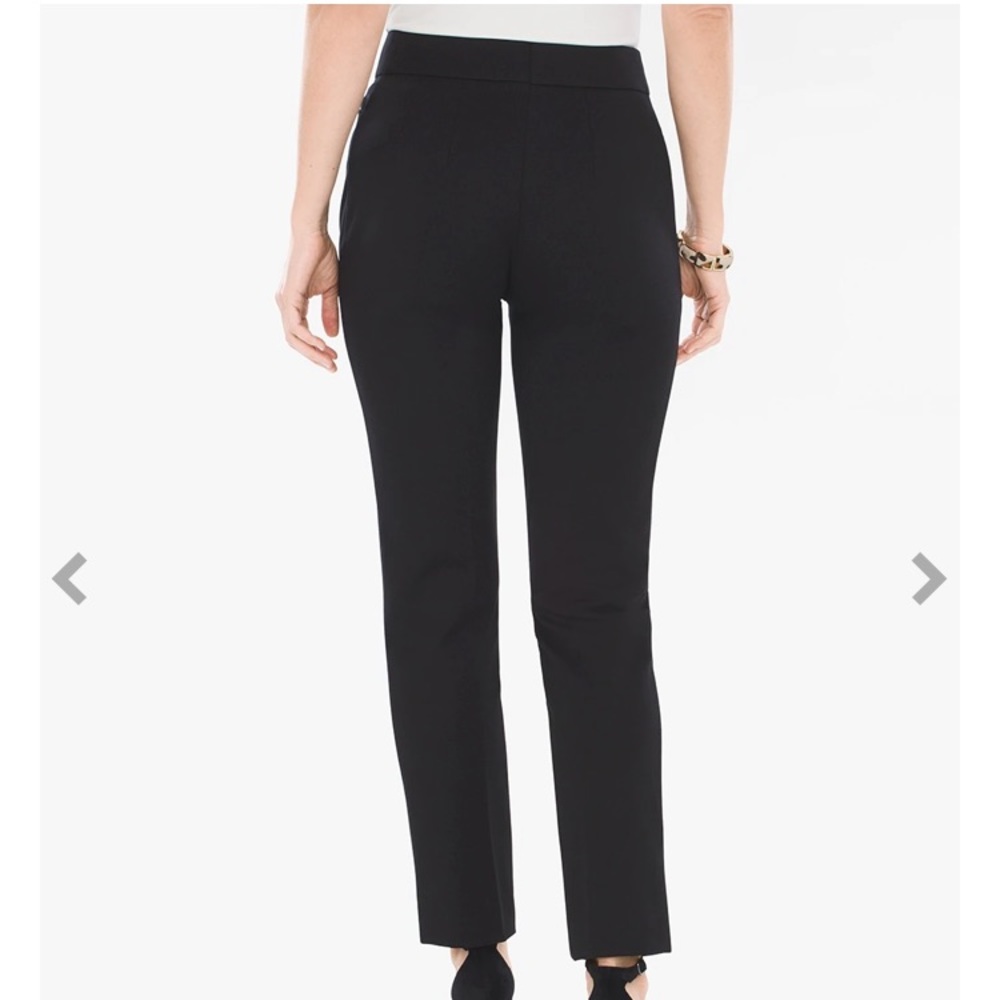 🎬CHICO’s🎬 Black Ponte Tapered Ankle Pants - Picture 2 of 12